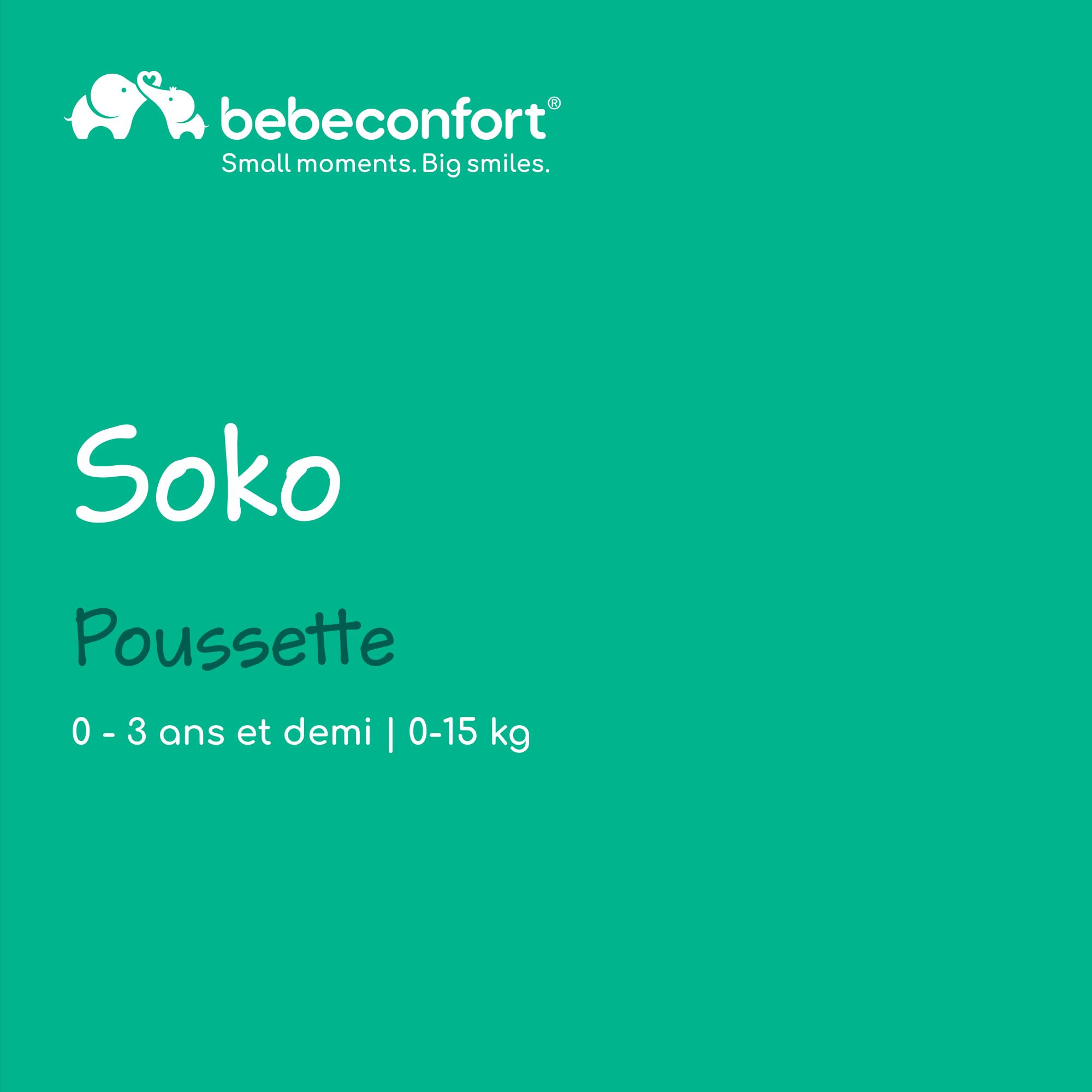 Bebeconfort Soko Poussette canne ultra compacte, 0-15 kg, de la naissance à 3 ans et demi, Mineral Green
