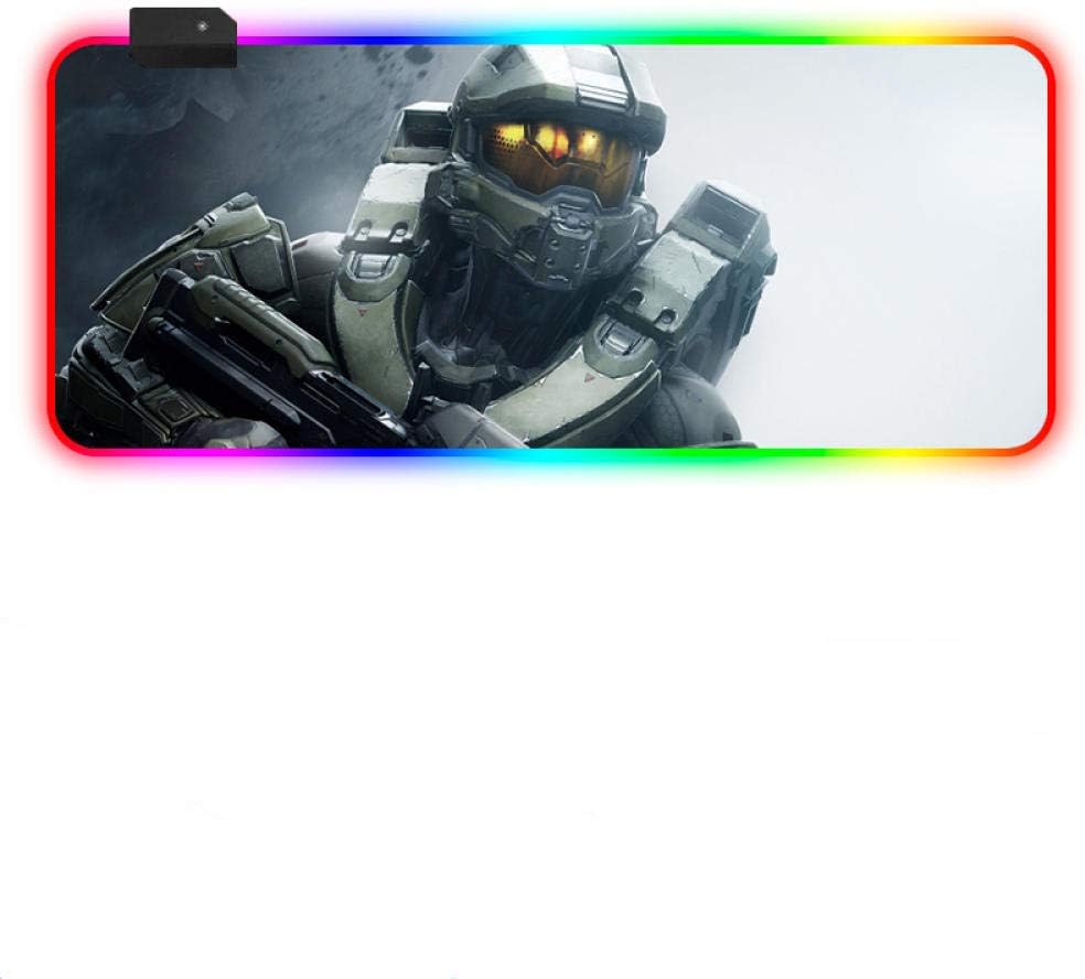 Mouse Pads Halo Large Gaming RGB Mouse Pad Mat for Keyboard Mouse Fabric Smooth Cloth Face Nonslip Base LED Mouse Mat for Desk(700×300×4mm)