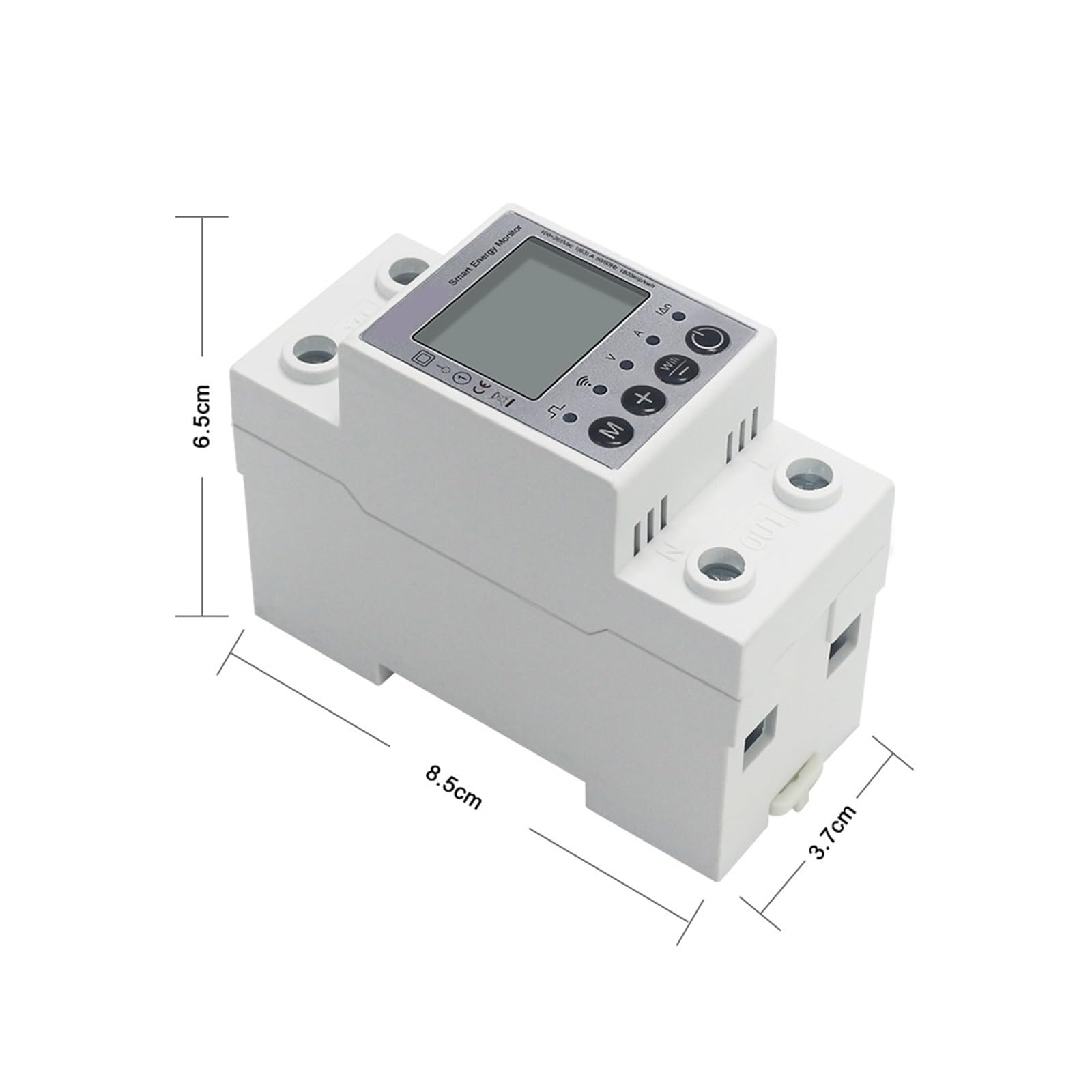 Wifi Tuya Din Rail Digital Monofásico Medidor De Energía KWh Voltaje Corriente Consumo Electricidad Monitorización Precisa Energía(No Wifi Function)