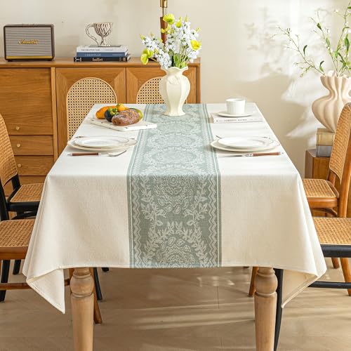 Linen Tablecloths for Square Tablecloth,Beige Tablecloth Advanced Waterproofing Technology for Dinningroom,Farmhouse