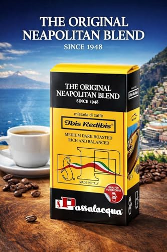 Passalacqua Ibis Redibis Ground Espresso Coffee, 6-Pack (7oz Each) – Italian Medium Dark Roast, 30% Arabica Blend, Made in Italy