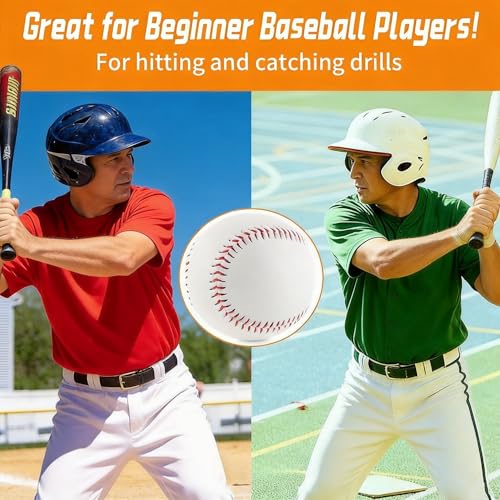 ASQzhuLIWing 2 Standard Baseballbälle 22,9 cm EIN weicher Ball und EIN Harter Ball Baseballs für Übung und Wettkampf Baseball Trainingsbälle für Erwachsene Outdoor Sportarten