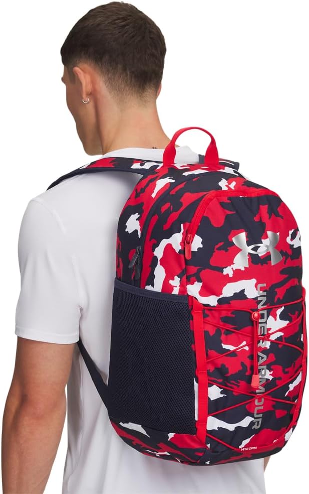 Under Armour Unisex Hustle Sport 6.0 Backpack, (600) Red/Midnight Navy/Metallic Silver, One Size Fits Most - Image 5