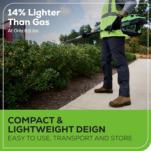 Greenworks 82V 24" Brushless Cordless Fixed Mid Pole Hedge Trimmer, 2.5Ah Battery and Dual Port Rapid Charger (Great for Landscapers and Professionals) by Greenworks - Image 2