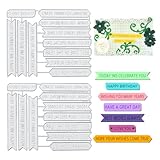INFUNLY 24pcs Words Cutting Dies Happy Birthday Words Metal Die Cuts Dialog Frame Cutting Dies Best Wishes Inspirational Word Embossing Stencils for Card Making Birthday Party DIY Craft Scrapbooking