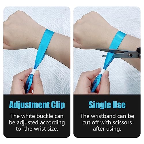 100 Pcs Cloth Wristbands, Disposable Wristbands for Parties (Water Blue) by Green-Power America - Image 3