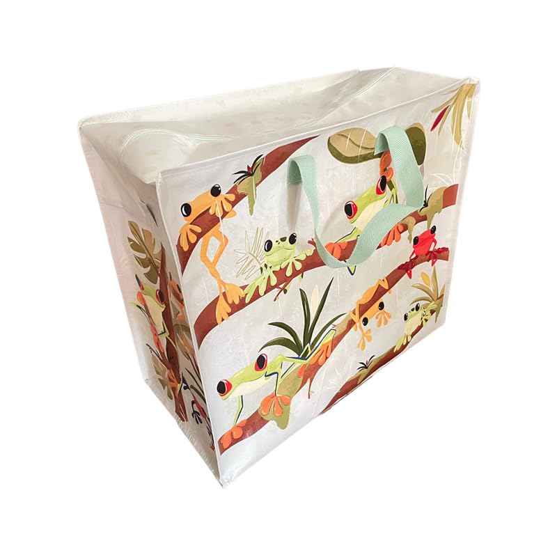Rangement de linge et grands sacs zippés Puckator Tropical Frogs vert