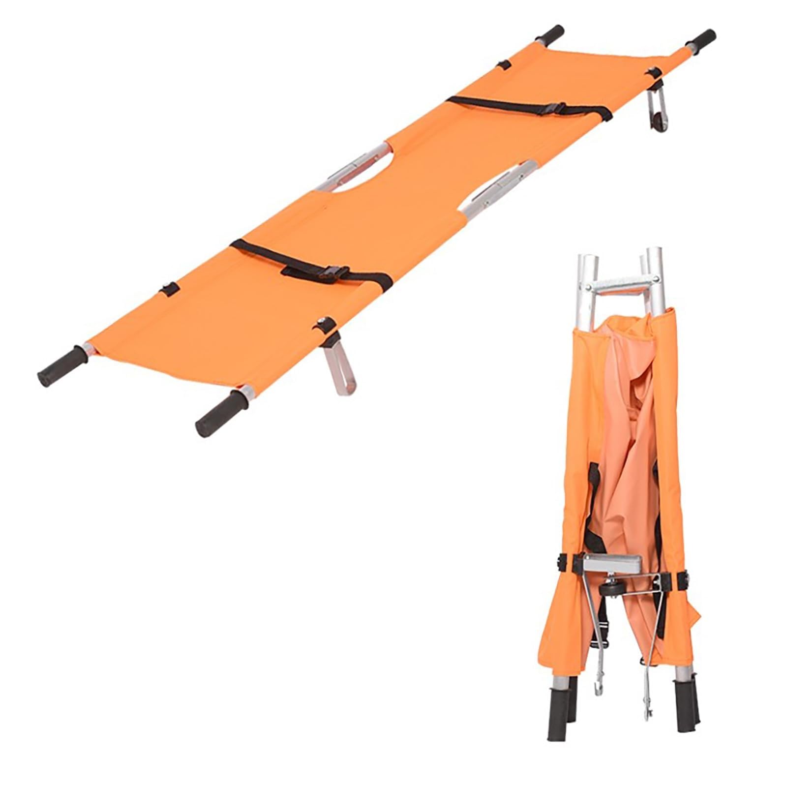 SGKOMN Medical Folding Stretcher, Portable Stretchers, Aluminum Alloy Portable First Aid Rescue Stretcher for Hospital Home Sports Venues Ambulance Patient Transport, 200 * 35cm, 2