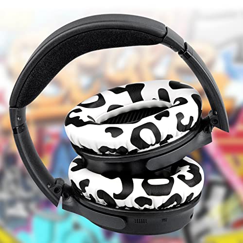 Professional Replacement Earpads Cushions For Bose Quietcomfort 35 (Qc35) & Quiet Comfort 35 Ii (Qc35 Ii) Headphones, Ear Pads With Softer Leather, Noise Isolation Foam, Added Thickness (Snow Leopard) #TOP1
