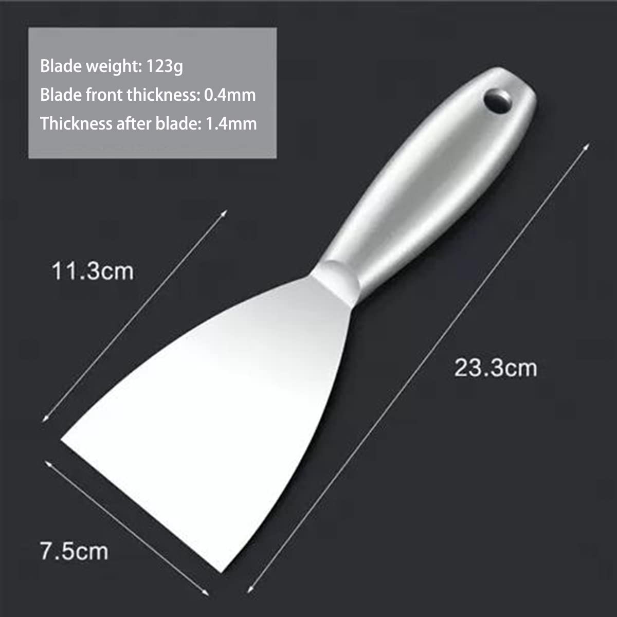 Coltello per stucco, in acciaio inox, per stucco e cartongesso, per stucco, riempitivo, per pareti e carta da parati, raschietto