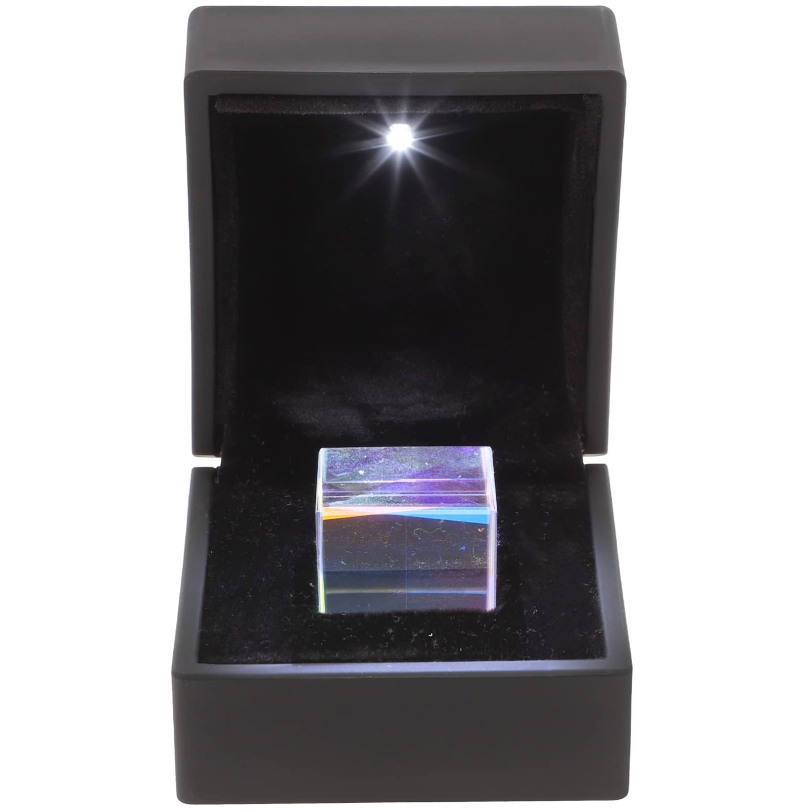 UKCOCO Würfel aus optischem Glas, Prisma mit Box, Maße 2,3 x 2,3 cm, für Lehrzwecke oder zur Dekoration
