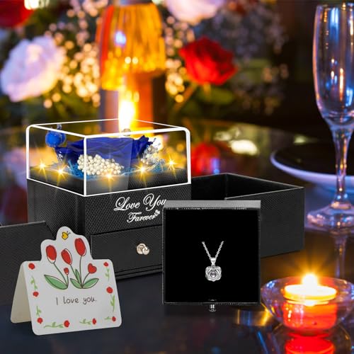 Idée cadeau Noël et Saint Valentin rose éternelle plastique durable