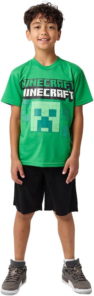 Minecraft Perfect Outfit Youth Boy Hoodie, Short-Sleeve Tee, and Lounge Shorts 3-Piece Combo Set - Image 6
