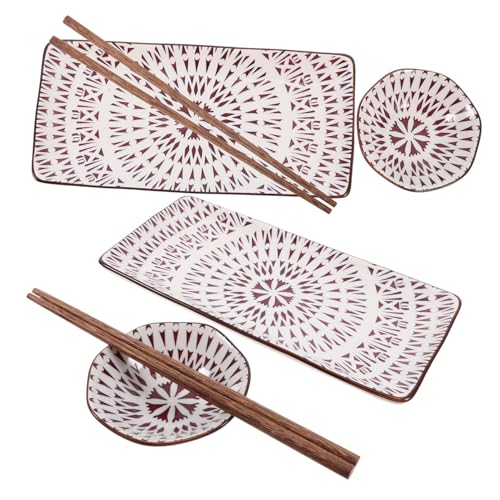 Set de 2 platos japoneses cerámicos estilo sushi miniatura 1