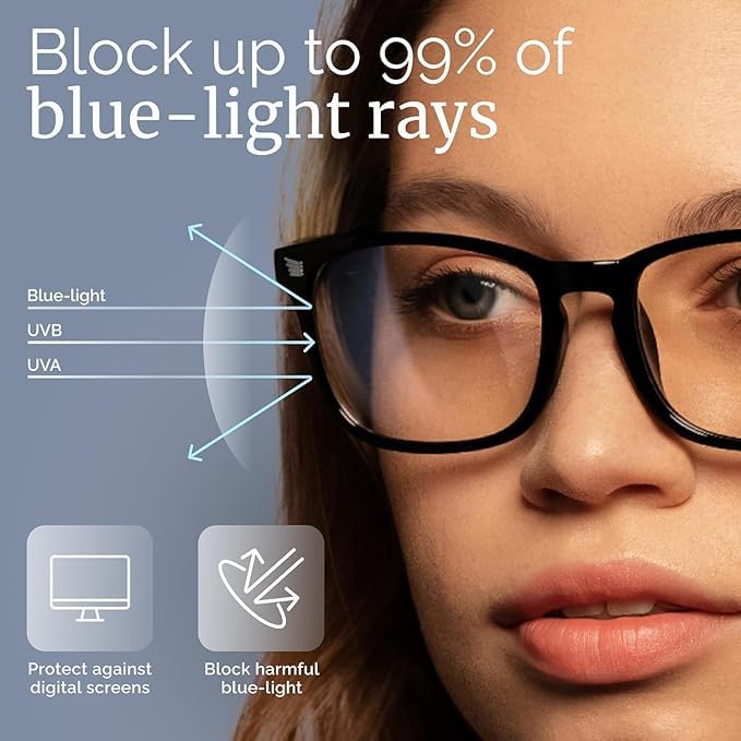 Image of IFLASH Zero Power Light Weight Computer Readers Blue Light Blocking Eye Glasses Men Women | Anti Glare UV Blu Ray light Filter Cut Reflection Protection Lens TR90 Frames