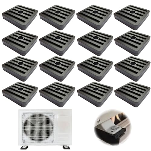 16 Stk Klimaanlagen Schwingungsdämpfer Klimaanlage aus Gummi Schwarz Vibrationsdämpfer Klimaanlage Antivibrationsfüße 4.7 x 4.7 x 0.8 cm...