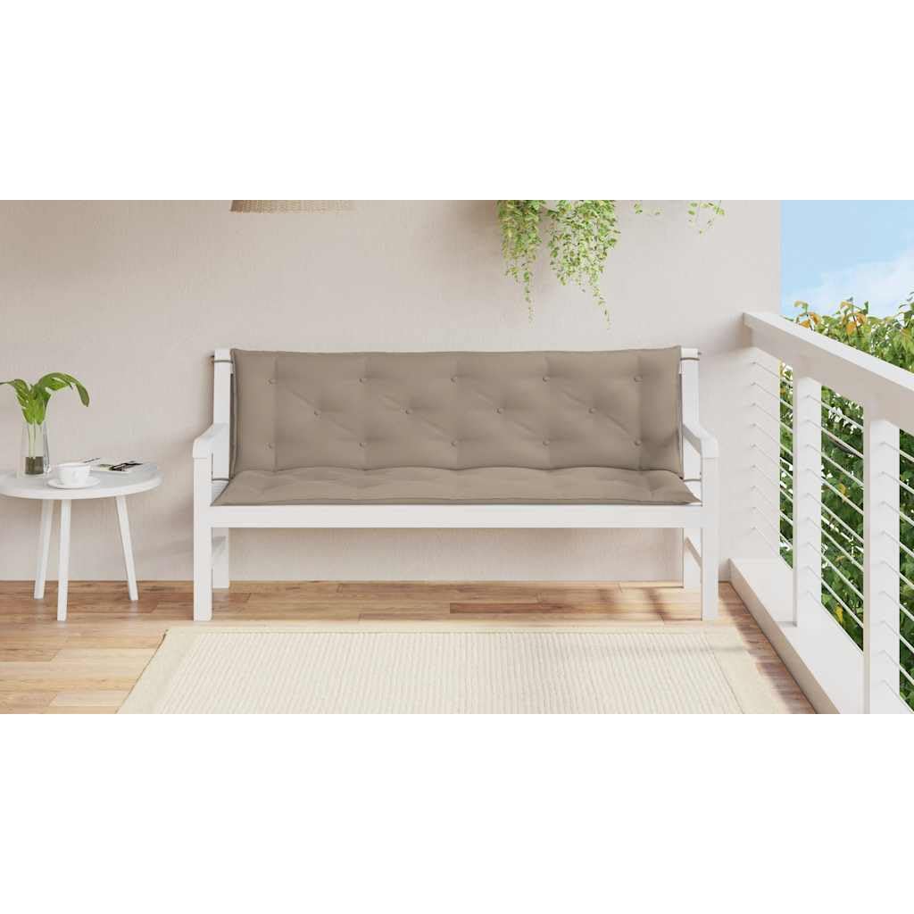 Nakładka na ławkę ogrodową, kolor taupe, 150 x (50 + 50) x 7 cm, tkanina Oxford, wodoodporna, nakładka na ławkę ze sznurkami, poduszka do siedzenia na ławkę ogrodową i meble tarasowe, miękkie