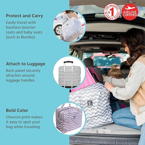 Image of J.L. Childress Go-Go Travel Bag for Kids Backless Booster Seat-Compact Carrier for Airplane & Air Travel,For Toddler Backless Booster Car Seats,Fits Compact Strollers like GB Pocket-Chevron(Pack of 6)