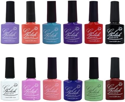 Kit 12un Esmalte Em gel Polish Gel Color Unha Profissional 7,5ml