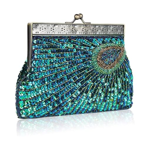 Pochette de luxe pour femme avec broderie paon et finitions haute couture