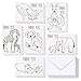 48 Pack Baby Shower Thank You Cards – Greeting Card with 6 Mommy Baby Animals Designs, Includes 48 Envelopes – 4 x 6 Inches