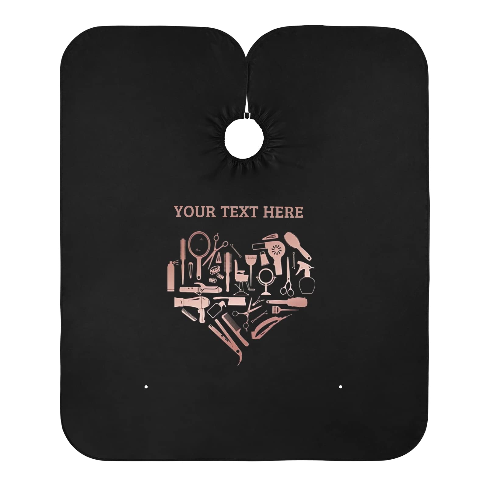 Capa de peluquería personalizada de oro rosa, herramientas de salón de belleza, capa de peluquería profesional, impermeable, babero de afeitado de barba para salón y peluquería, 65 x 55 pulgadas