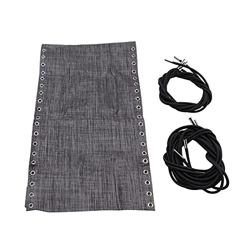 POHOVE Zero-Gravity - Tissu de rechange pour chaise inclinable - Tissu de rechange avec cordes - Tissu de réparation pliable pour jardin, piscine, pelouse - Noir et gris