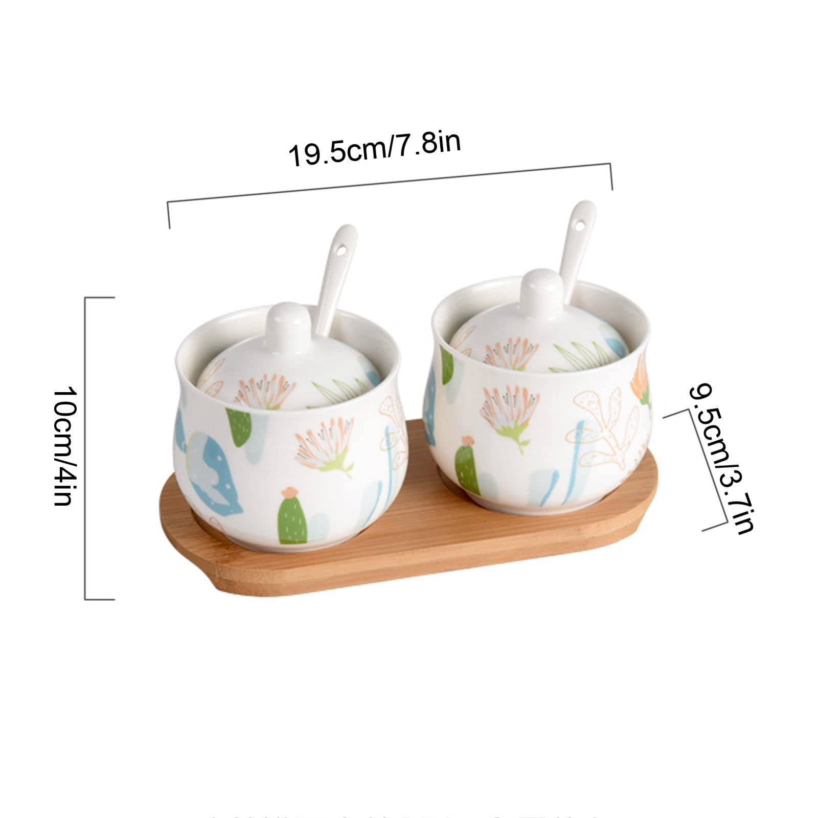 Tarro de especias de porcelana, azucarero, azucarero de cerámica con tapa, azucarero de porcelana con cuchara, salero pequeño, tarro de almacenamiento, for cafetería, restaurante-blanco-3 juegos (Col