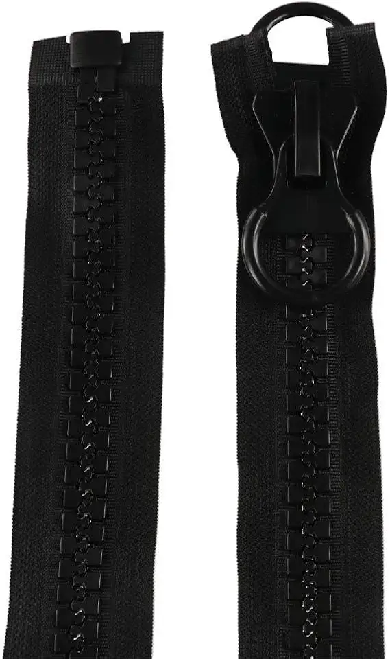 Zíperes Resina 20# Acessórios de pano DIY Dois zíperes dupla face para cabeça deslizante de barraca (200 cm)