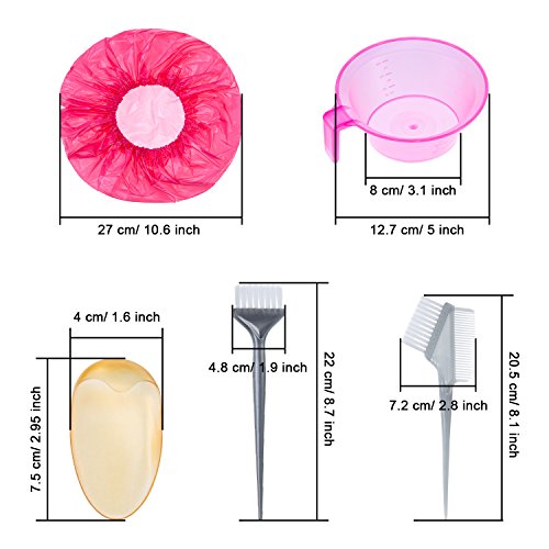 Eboot Hair Coloring Dyeing Kit Hair Dye Diy Tool, Dye Brush Comb Mixing Bowl Ear Caps Shower Cap Disposable Gloves Cape And Elastic #TOP2