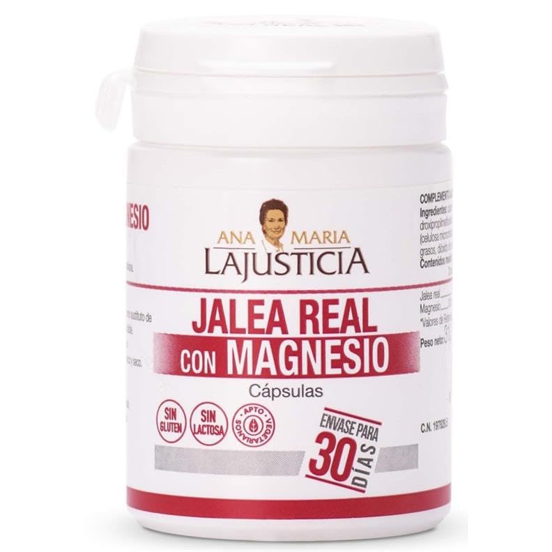Jalea Real con Magnesio 60 Cápsulas | Ana María La Justicia | Complemento Alimenticio Energizante | Contribuye al Bienestar y Vitalidad