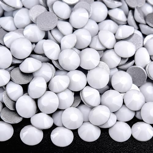 Image of 1440 Pieces SS20 /4.6-4.8mm Flat Back Crystal Rhinestones Round Gems for Nail Art,Solid White