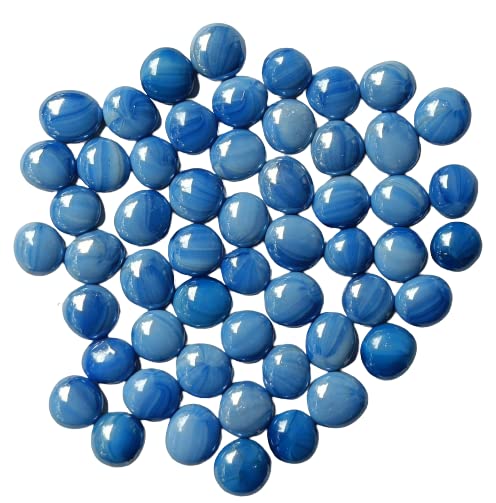 Parakh Sky Blue Flat Round Marbles Aquarium Pebbles for Vase Fillers, Glass Gems Stone, Table Scatter, Landscaping, Aquarium Fish Tank, Party Decoration, Crystal Rocks 300gm (40 Pcs) (B09RSL394H) Amazon Price History, Amazon Price Tracker