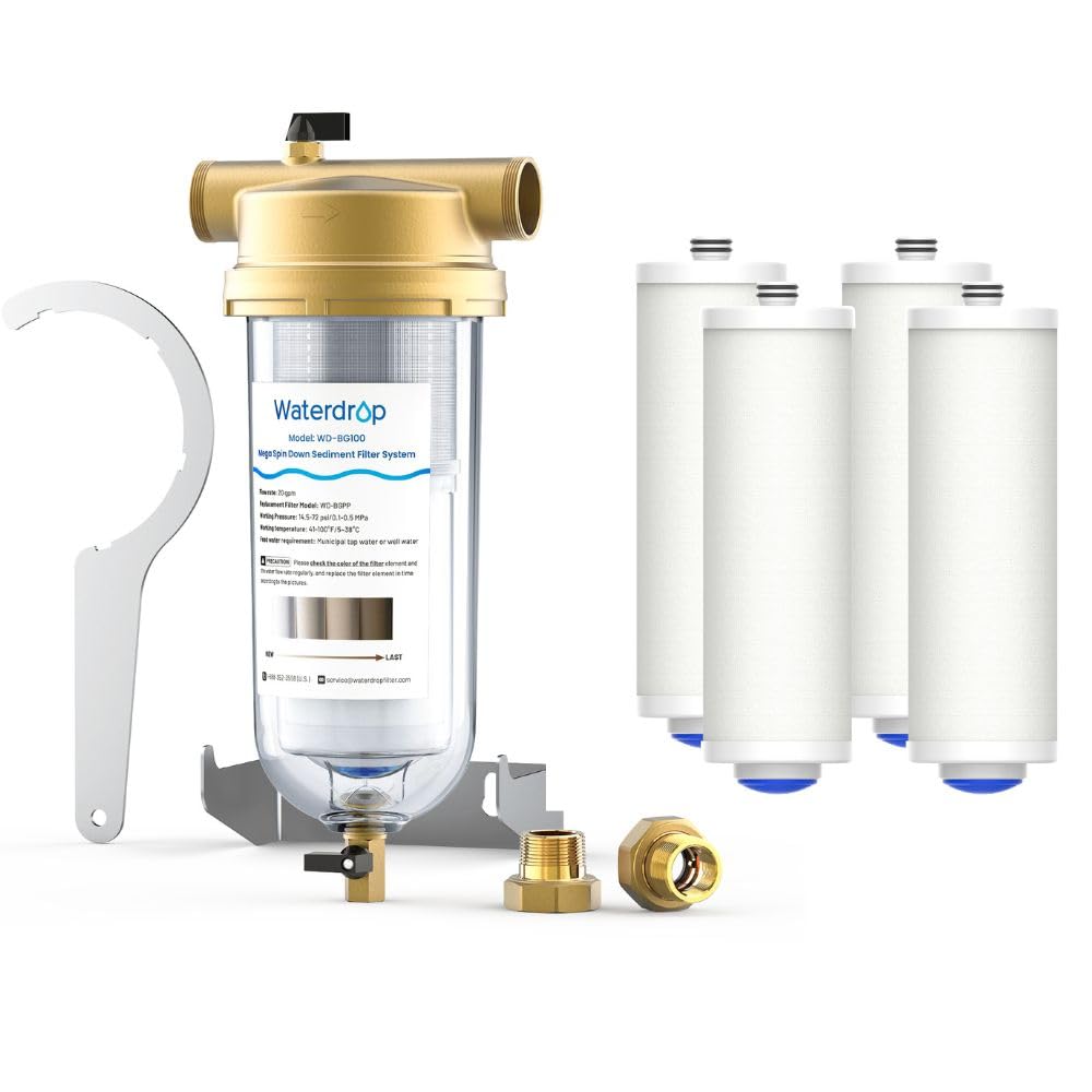Waterdrop Mega Spin Down Sediment Filter System Filters and Waterdrop 5 Micron Sediment Water