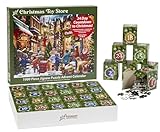 Jigsaw Puzzle Advent Calendar - 'Christmas Toy Store' - 1000 Pieces by Vermont Christmas Company - 24 Puzzle Sections to Complete - Use Year After Year