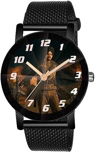 Printed Sidhu-Moose-Wala Big Size Black Sheffer Analog Watch