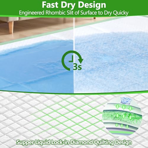 Image of Gimars XL 6-Layer Ultra Absorbent 1200ml 48-Hour Leak-Proof Dog Pee Pads, Quick Dry Extra Large Puppy Pads for Puppy Training, Senior & Incontinent Dogs, Cats, Overnight Use, 30 inchx36 inch, 50 Count Green