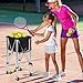 Portable Tennis Ball Hoppers Holds 160 Balls,Foldable Tennis Ball Cart with Wheels Sports Teaching Carts Balls Basket with Detachable Bag Side Pockets Pickleball Hoppers for Practice & Training