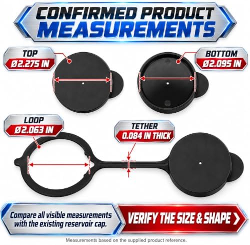 Windshield Washer Reservoir Cap Compatible with Kenworth T680 Next Gen & Peterbilt 579 Next Gen 2021 and Newer – Tethered Push-On Washer Fluid Cap with Retainer Ring — 사진 2