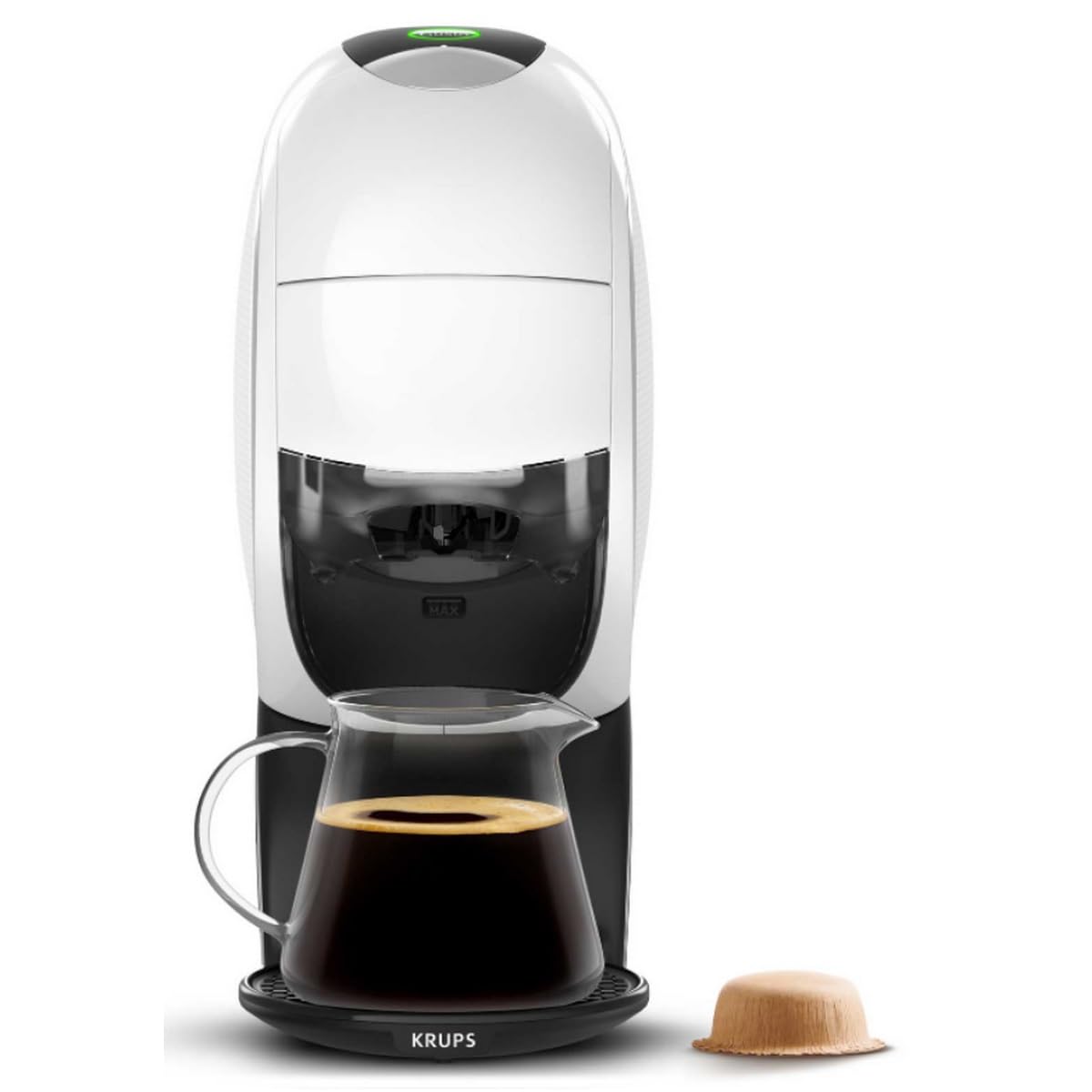 KRUPS Machine a café NESCAFÉ Dolce Gusto, Dosettes compostables, Néo Blanc KP850110