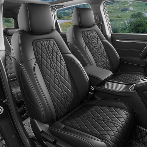 DuDuWang Seat Covers Custom Fit 2023-2026 Honda CR-V Premium Faux Leather Car Seat Protector Pet Friendly Interior Cover for CRV(Black Full Set)