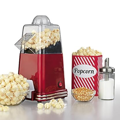 GOURMETmaxx Popcorn-Maschine | Popcorn-Maker | Retro-Design | Heiße Luftzirkulation | Zubereitung ohne Öl | Fertig in 1…