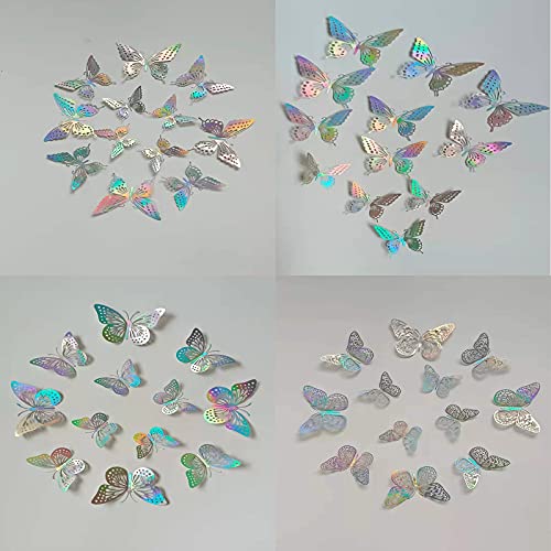 48 Pezzi Ornamenti di Farfalle 3d Adesivi