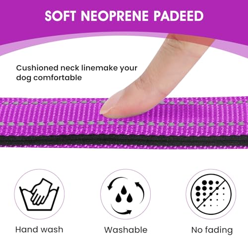 Image of Reflective Dog Collar, Adjustable Nylon for Large Dogs,Magenta