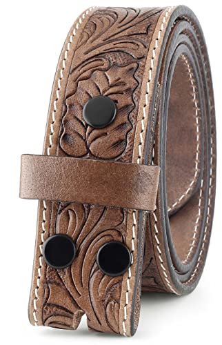 Image of F&L CLASSIC Western Belt without buckle for men - Full Grain Leather Cowboy Belts for jeans - One Piece Leather strap belt