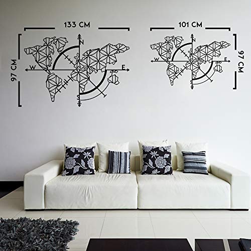 Northshire Large Metal World Map Wall Art 40"X28" - Compass Wall Decor Modern Wall Hanging For Home Decoration #TOP5