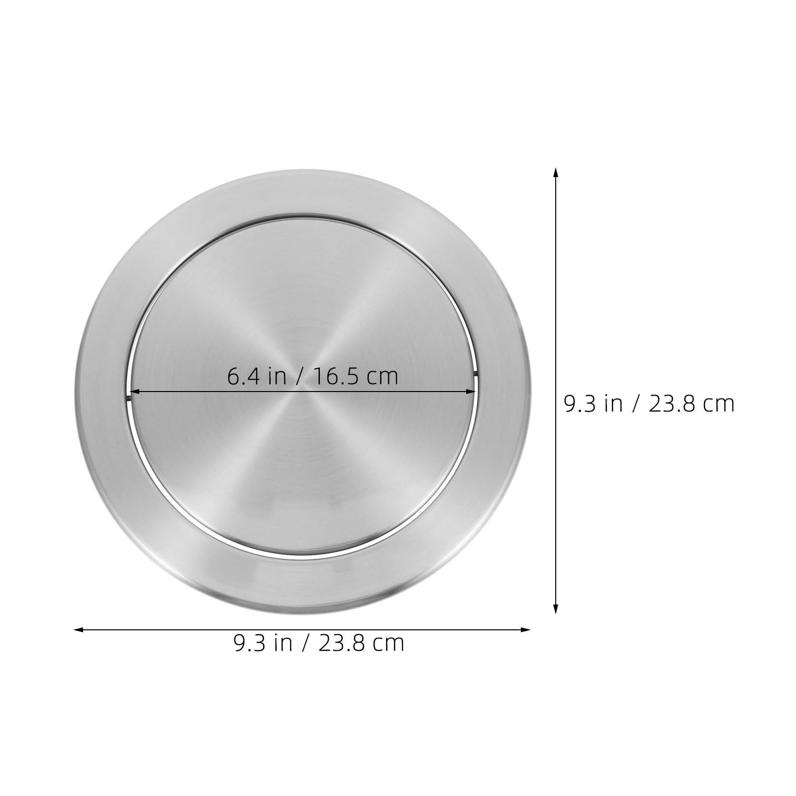 POPETPOP Coperchio Pattumiera Incassato in Acciaio Inox, Argento, Rotondo