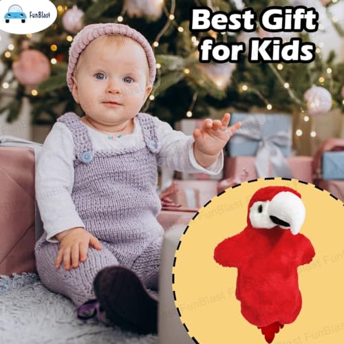Image of FunBlast Plush Hand Puppets for Kid - Animals Hand Puppet Toys, Soft Hand Puppets for Kids, Story Telling Puppet for Kids, Fun Play Learning Toys (Red Parrot)