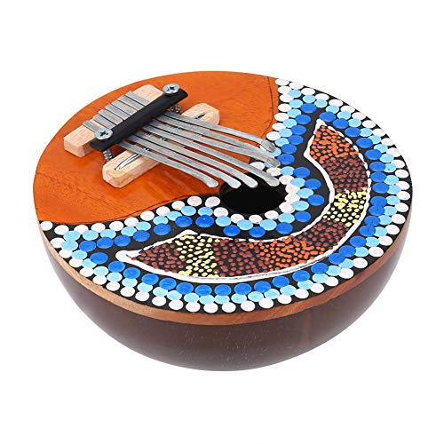 Dilwe Thumb Piano, 7 Teclas de Coco Portátil Pulgar Piano Sintonizable Kalimba Mbira Dedo Africano Instrumento Musical para Niños Adultos