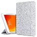 Produktbild ULAK iPad 7. Generation Hülle 2019, [Klassische Serie] PU Leder Tasche Schutzhülle Transluzent Rücken Deckel mit Auto Schlaf / Wach Funktion Tablet Case für iPad 7.Gen (10.2 Zoll) - Silber Glitzer